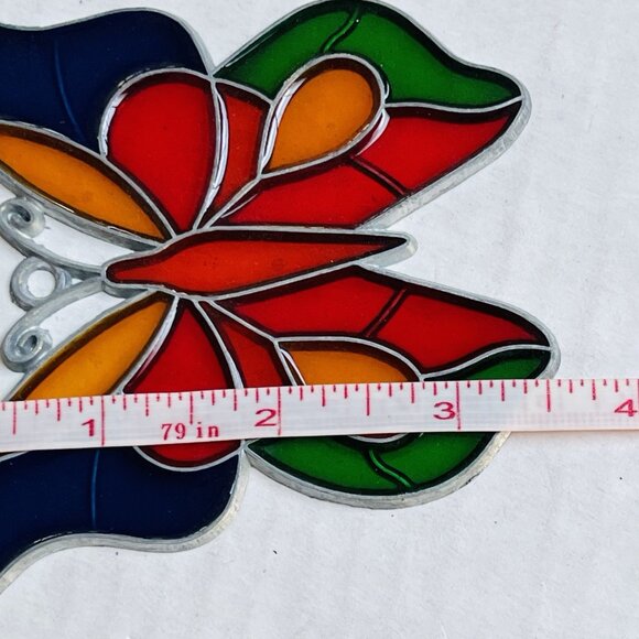 MCM Hanging Suncatcher Window Ornament Retro Butterfly Acrylic Colorful - Picture 4 of 4
